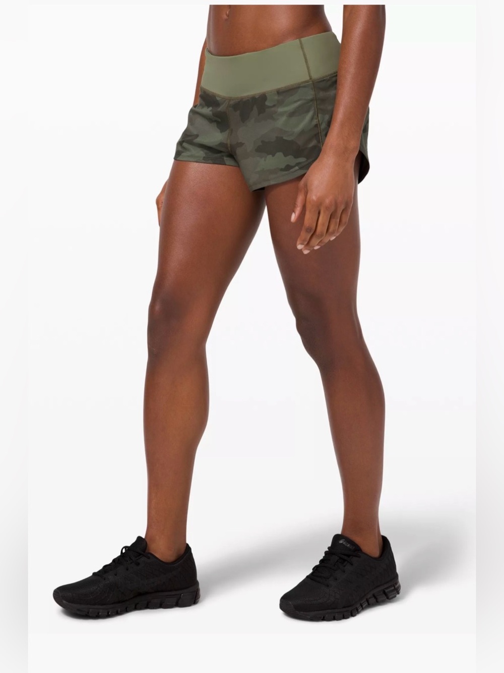 Lululemon Women’s Speed Up Short 2.5” Heritage 360 Camo Green Twill Multi